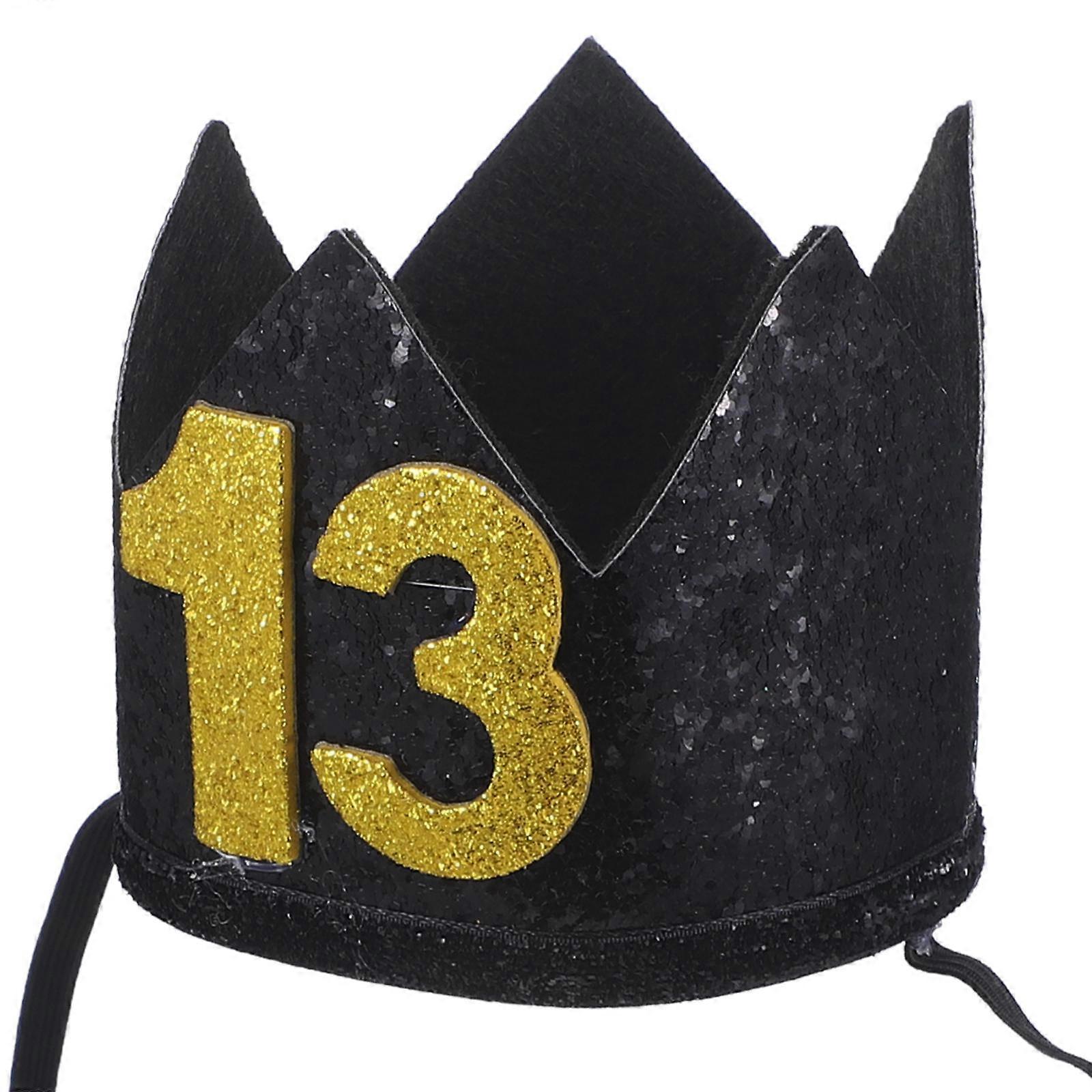 Eye-Catching Birthday Party Hat Crown Decorative Accessory For Women And Children In Black Color Designed For Celebrations 1Pack