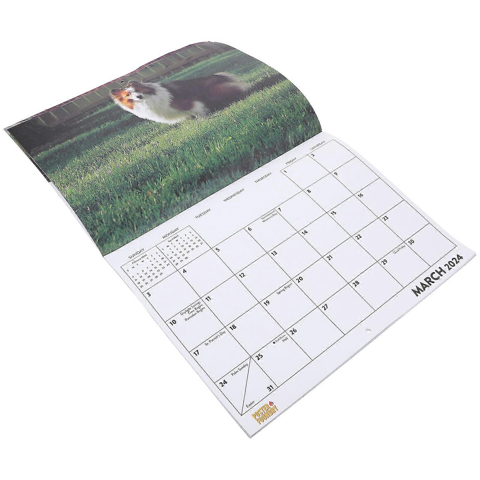 Multi-Year Colorful Wall Calendar 2024 For Office Use And Home Use With Printing In 30.5X23cm Size 1Pcs