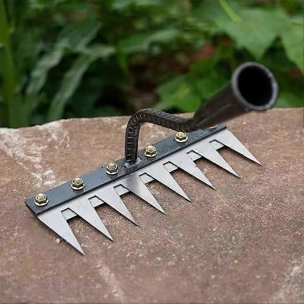 Weed Puller 8-Tine Heavy-Duty Hand Tool for Lawn, Weeding Rake for ...