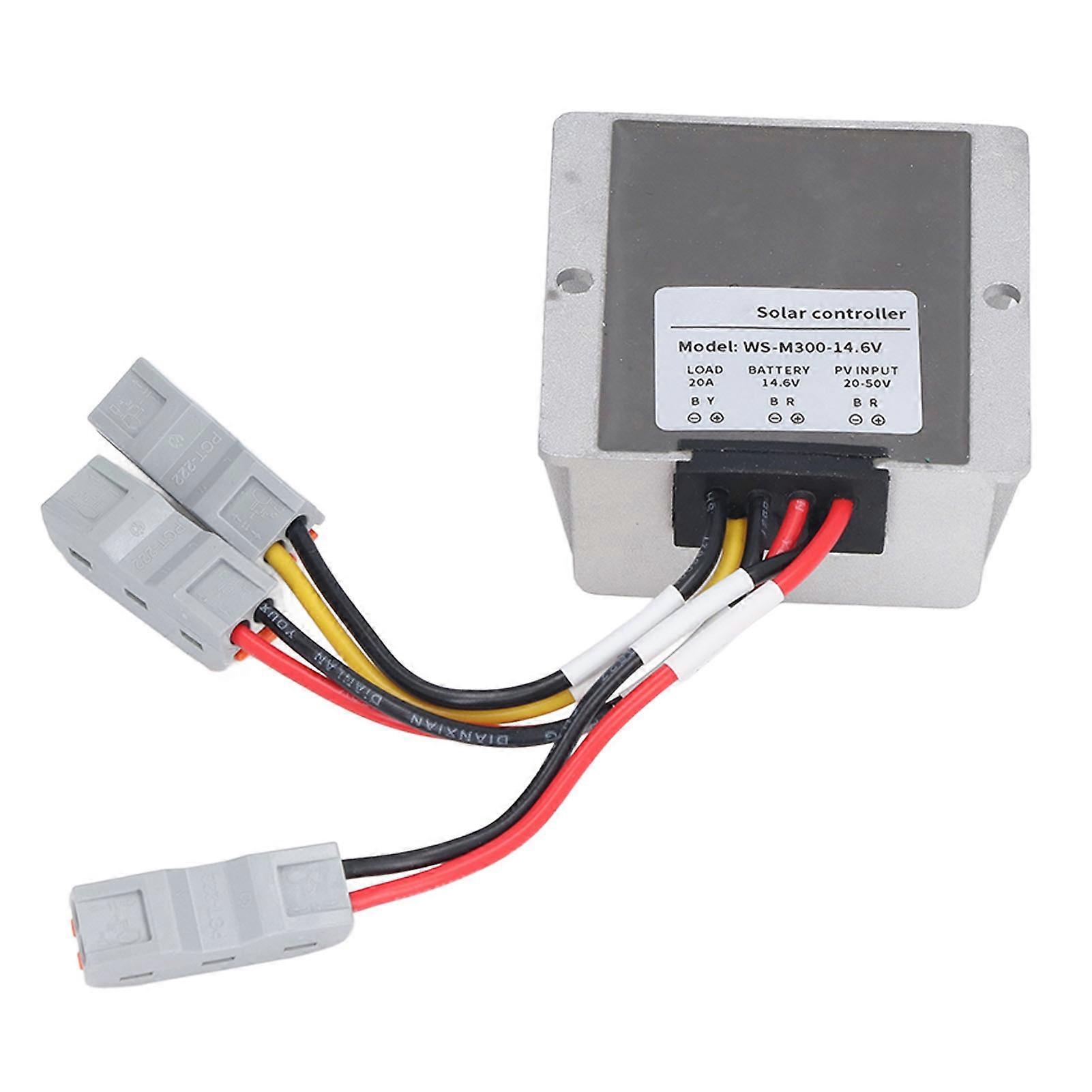 20A 300W MPPT Solar Charge Controller Buck Synchronous Rectifier Photovoltaic Battery Charger 24 Hours Load Output 14.6V Normally Open 