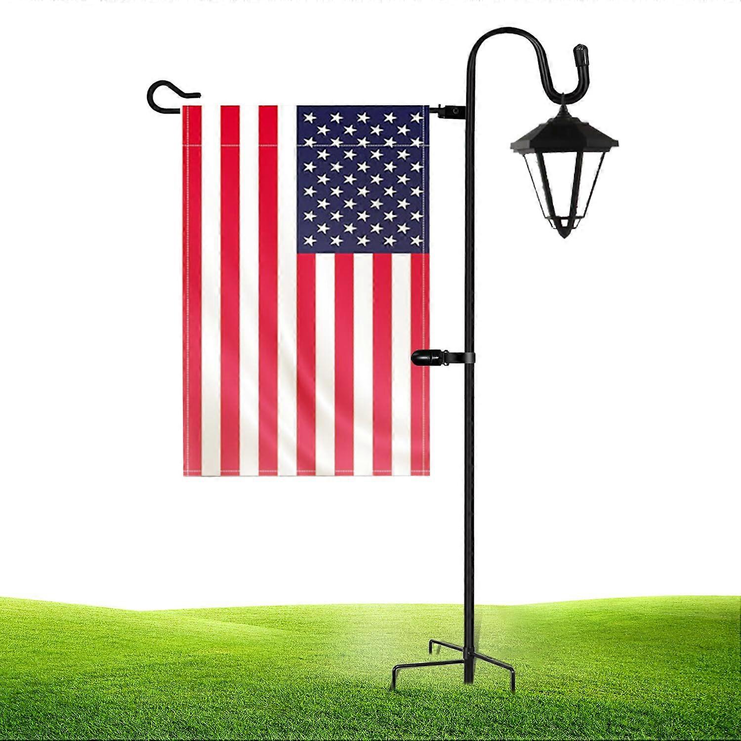 Garden Flag Holder Shepherd Hook 36 Inch Heavy Duty Rust Resistant Flagpole Stand for 1/2 Inch Thick Flags and Lights