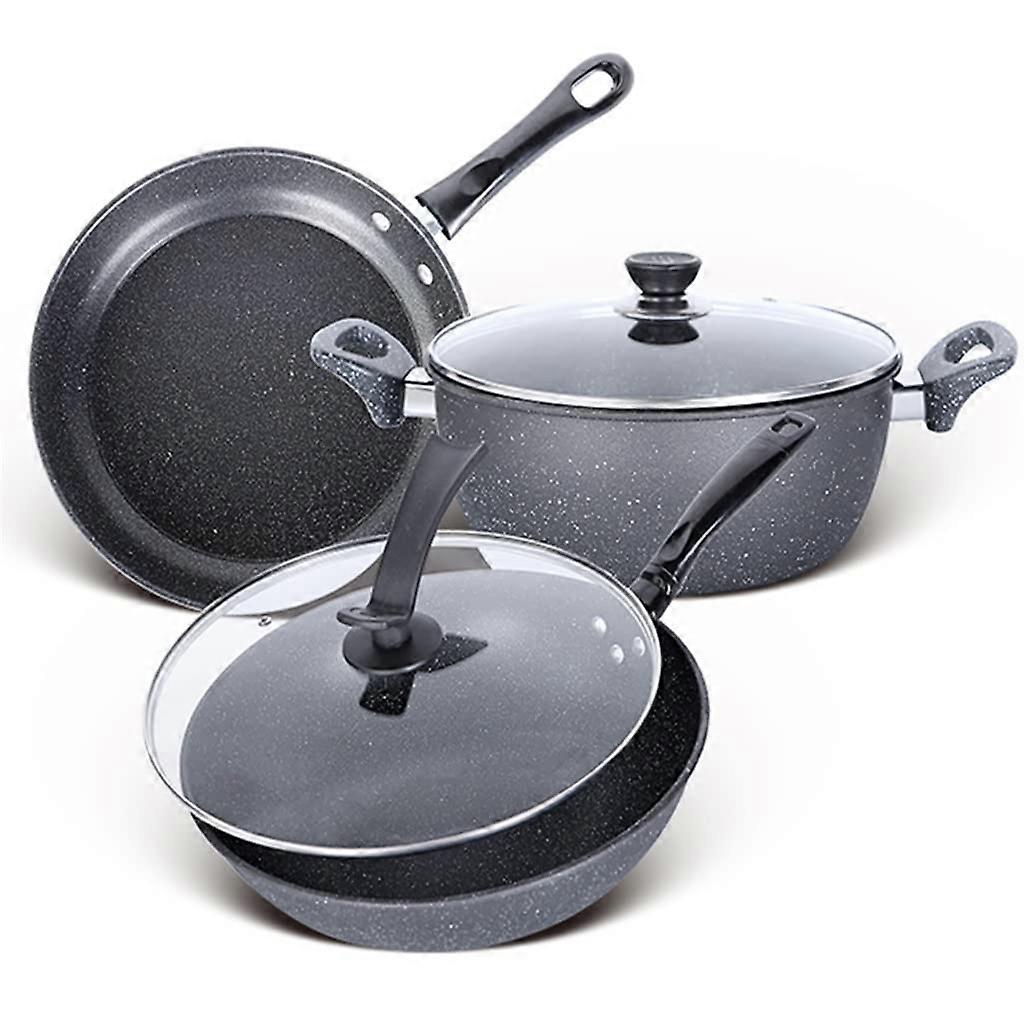 Light Grey Cookware Set Soup Pot Set Frying Pan Milk Pot Cooking Pot Pan NonStick Pan Set Casserole Wok