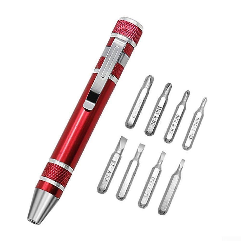 Convenient Pocket Sized Multi Function Screwdriver Set for Home and Work Use (Red)