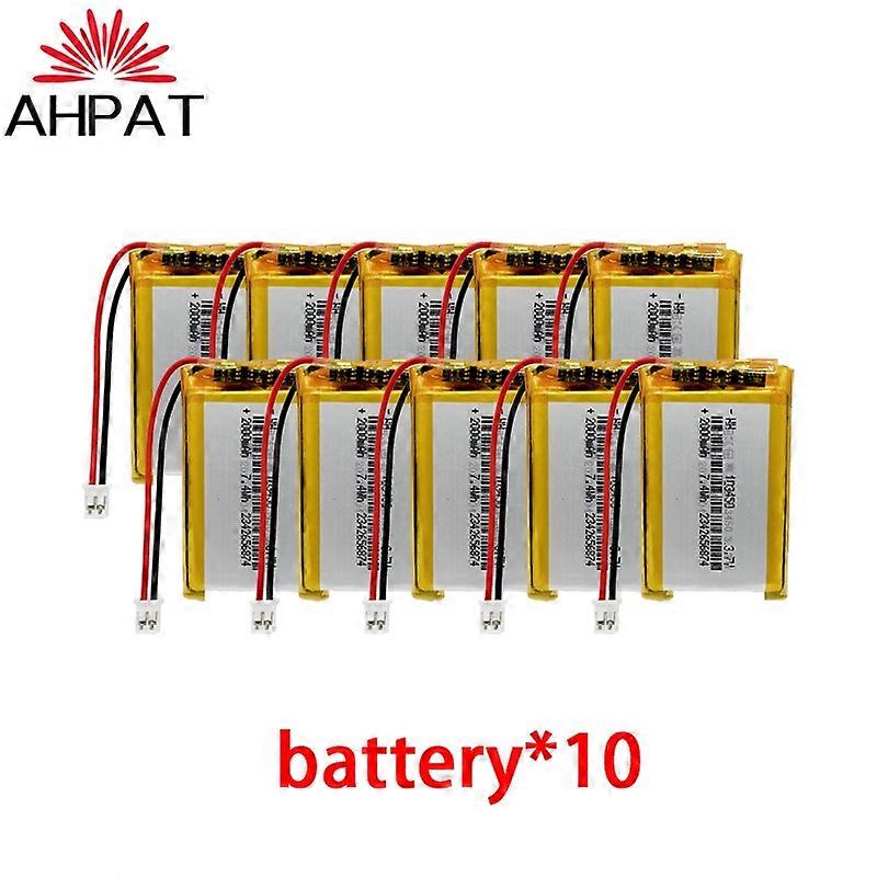 103450 3.7V 2000mAh Polymer Lithium Rechargeable Battery JST PH 2.0mm 2-Pin Connector for Camera