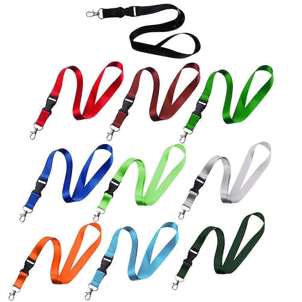Id Badge Lanyard Detachable Neck Strap for Employees Assorted Color for 10Pcs