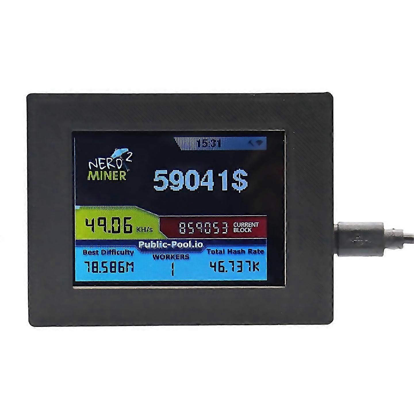 Für Nerdminer V2 Miner 56khs 28 Zoll LCD Display Bitcoin Solo Miner