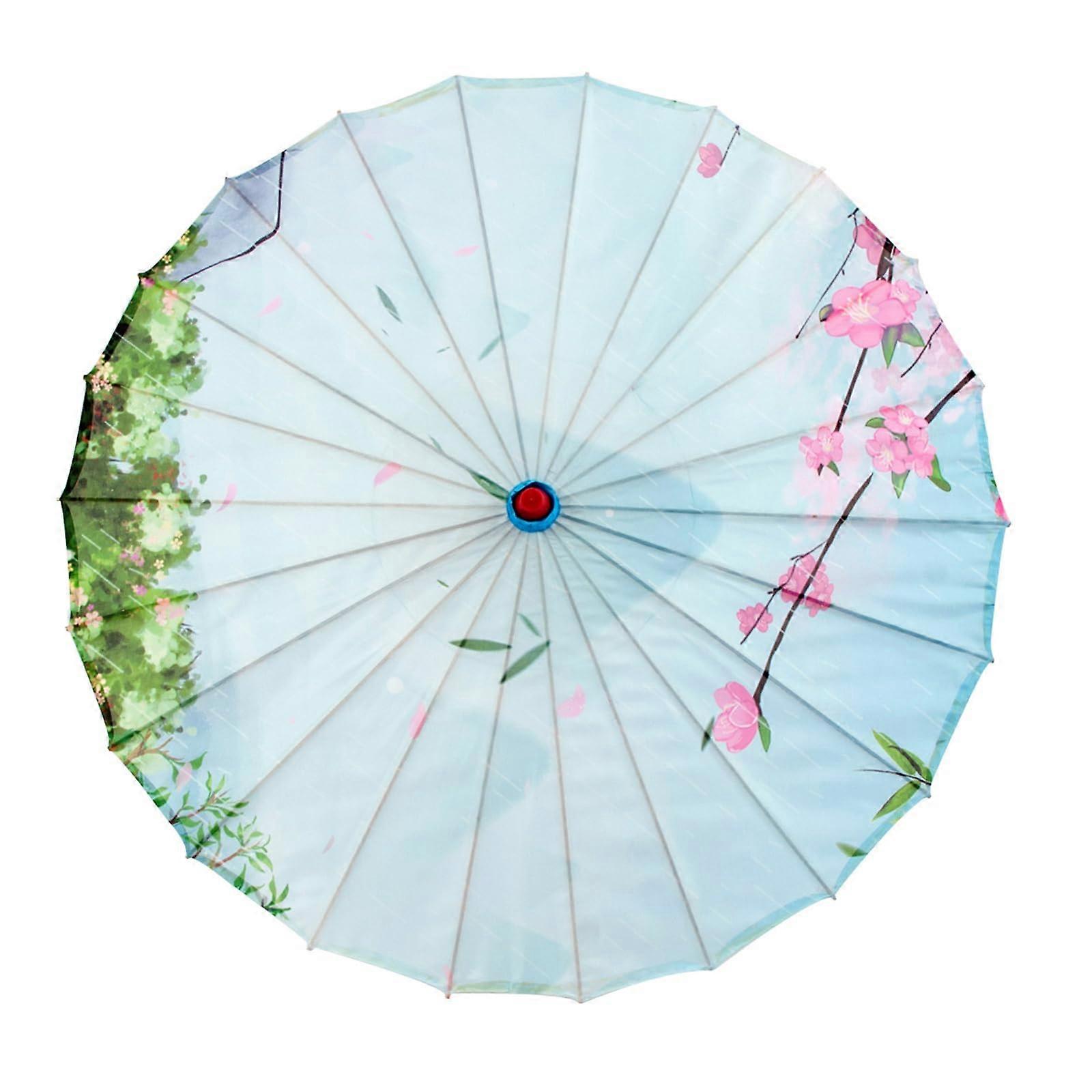 Silk Umbrella With Bamboo Frame, Durable Photo Prop For Asian Theme Parties, Standard Size, Assorted Colors