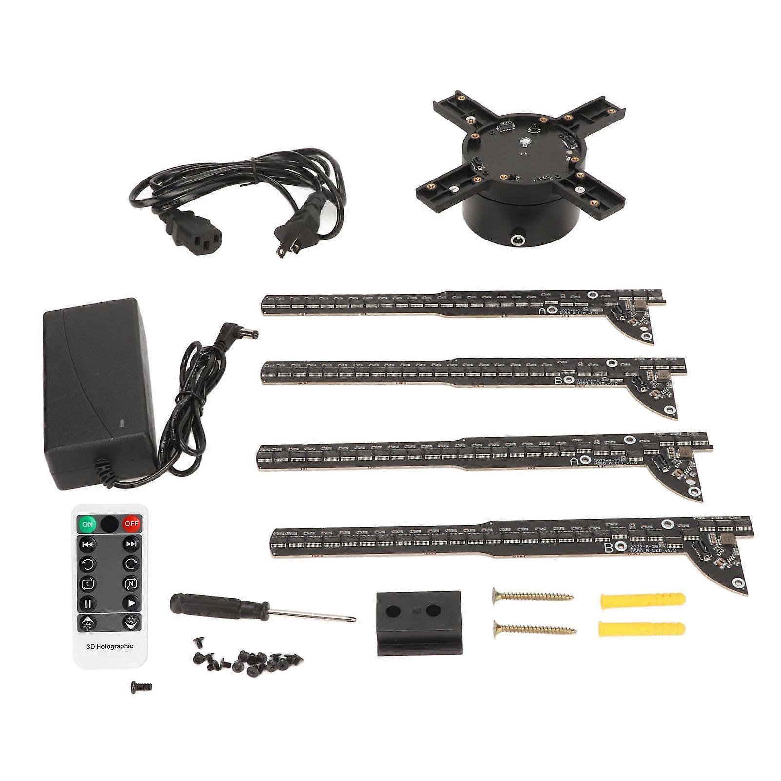 3D Holographic Advertising Machine: 2000x1152, 576 LEDs, WiFi, Sound, US Plug