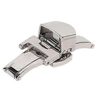 Hebilla de reloj ergonómica de alto acabado de acero inoxidable plateado para relojero--