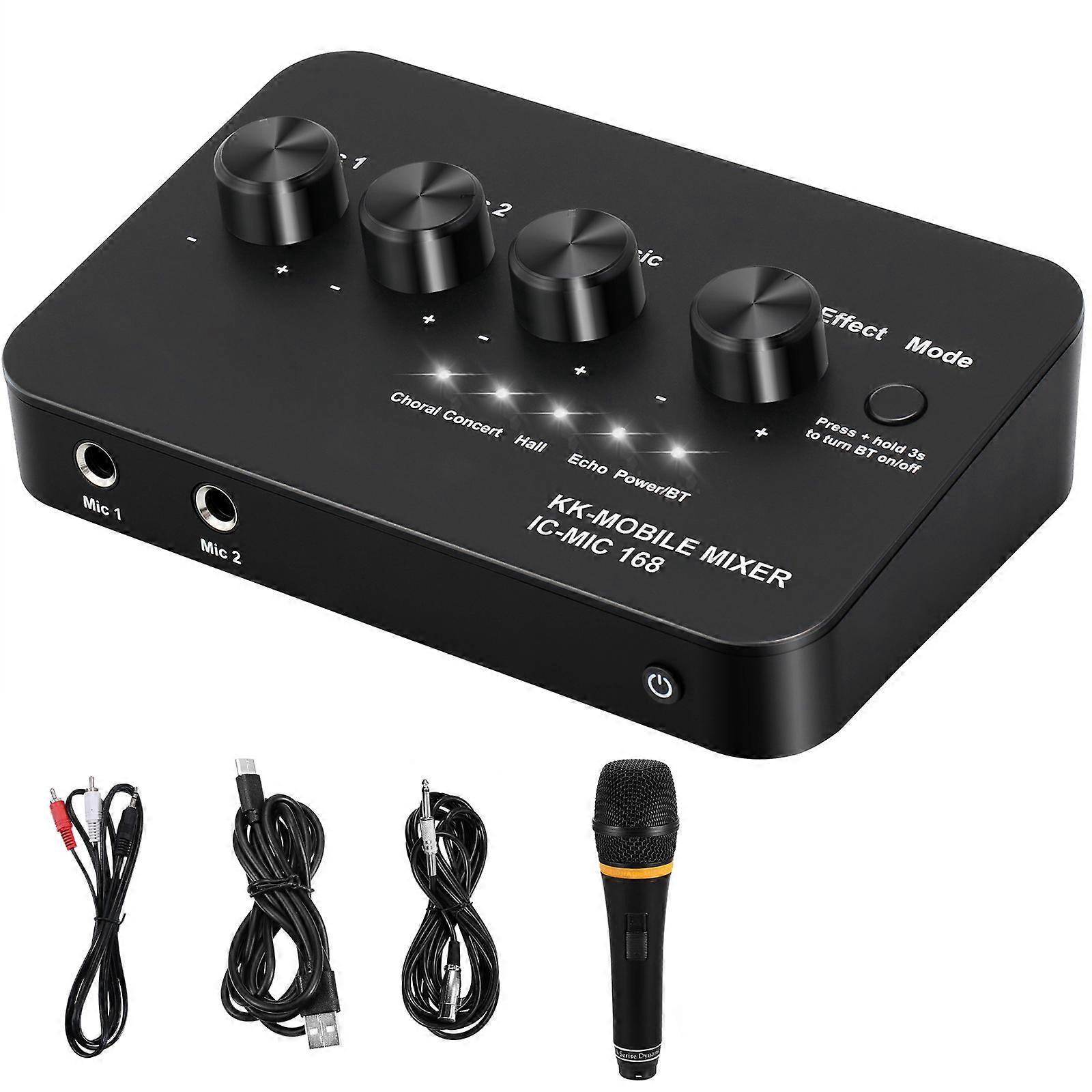 USB o Interface with Dual Mic Control, Adjustable Reverb, and High Sound Quality