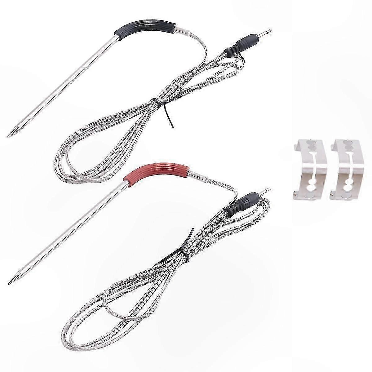Replacement Meat Probe Set for Grills and Smokers, Temperature Sensor with Clip Accessory