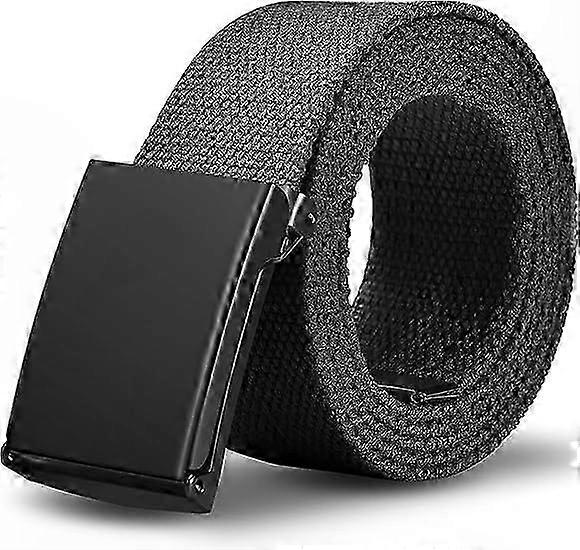 Men's Canvas Belt with Infinite Adjustment, No-Hole Design for Outdoor, Business, and Work Use