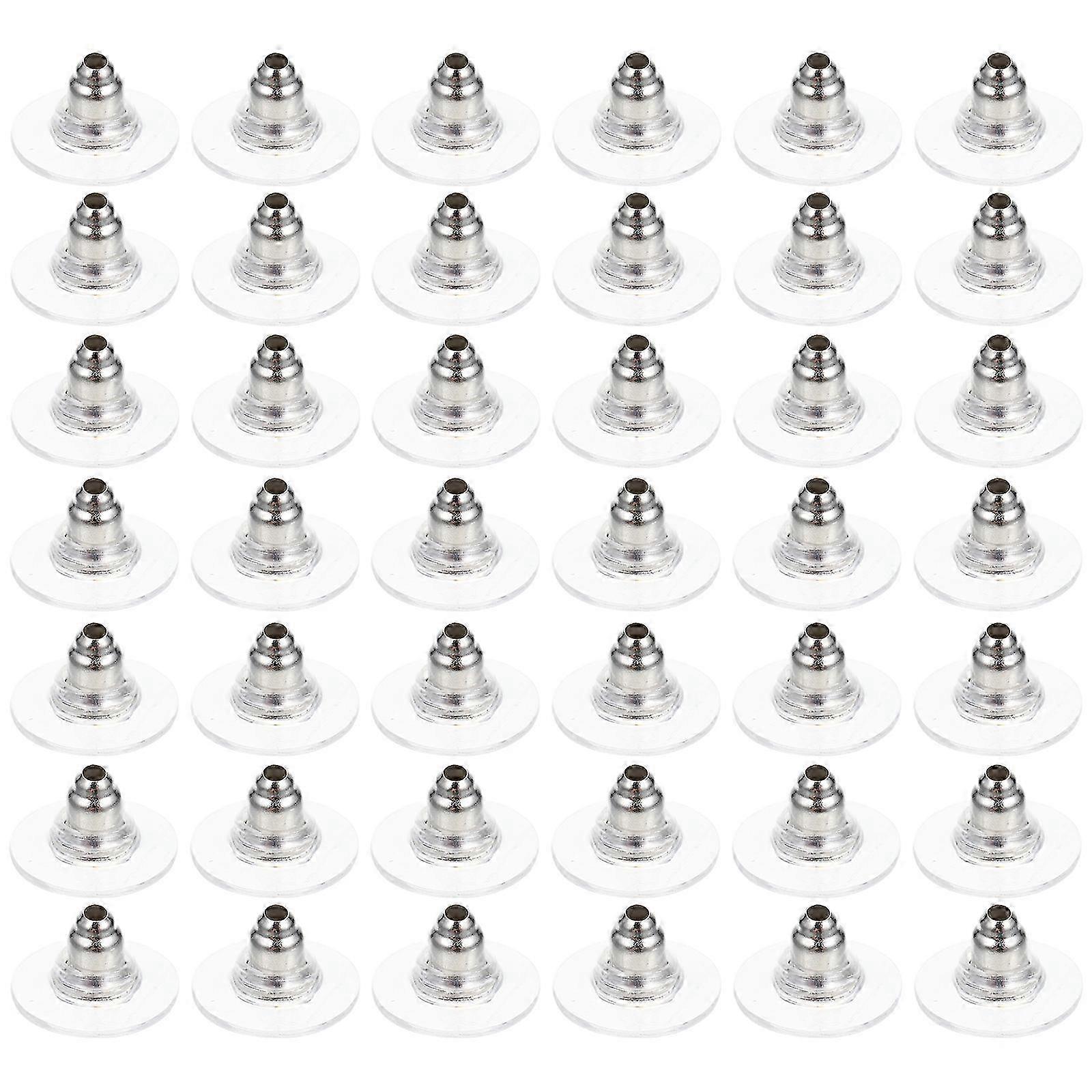 100Pcs Backs for Studs Earring Backings Earring Safety Backs Backs For Studs1.00X1.00X0.70CMSilver