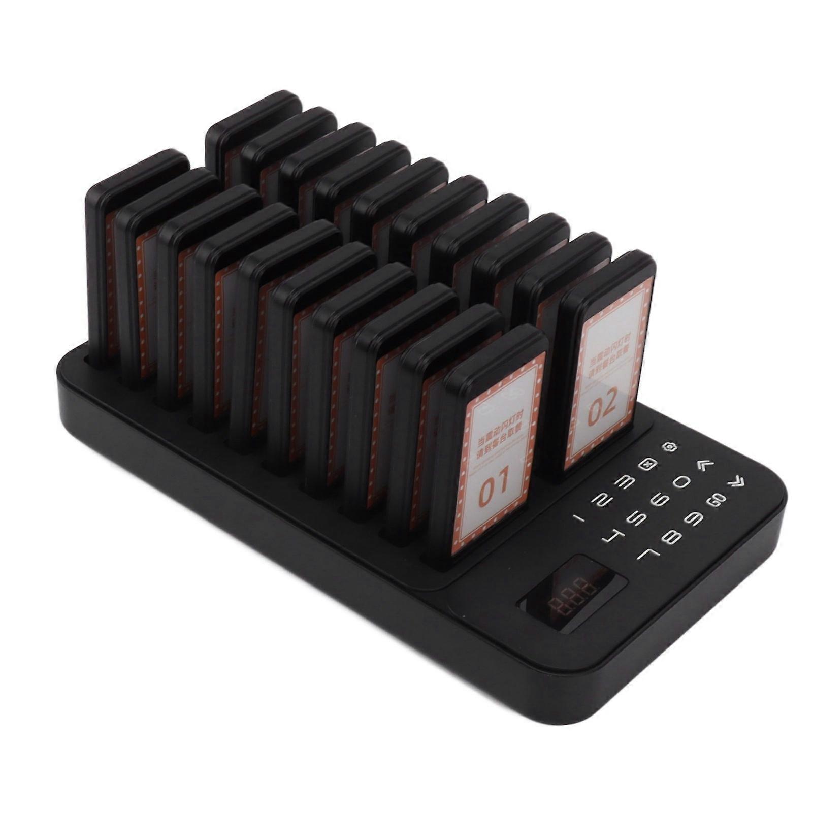 Restaurant Pager System 20 Pager Wireless Queue Call 273x154x30mm US-Stecker