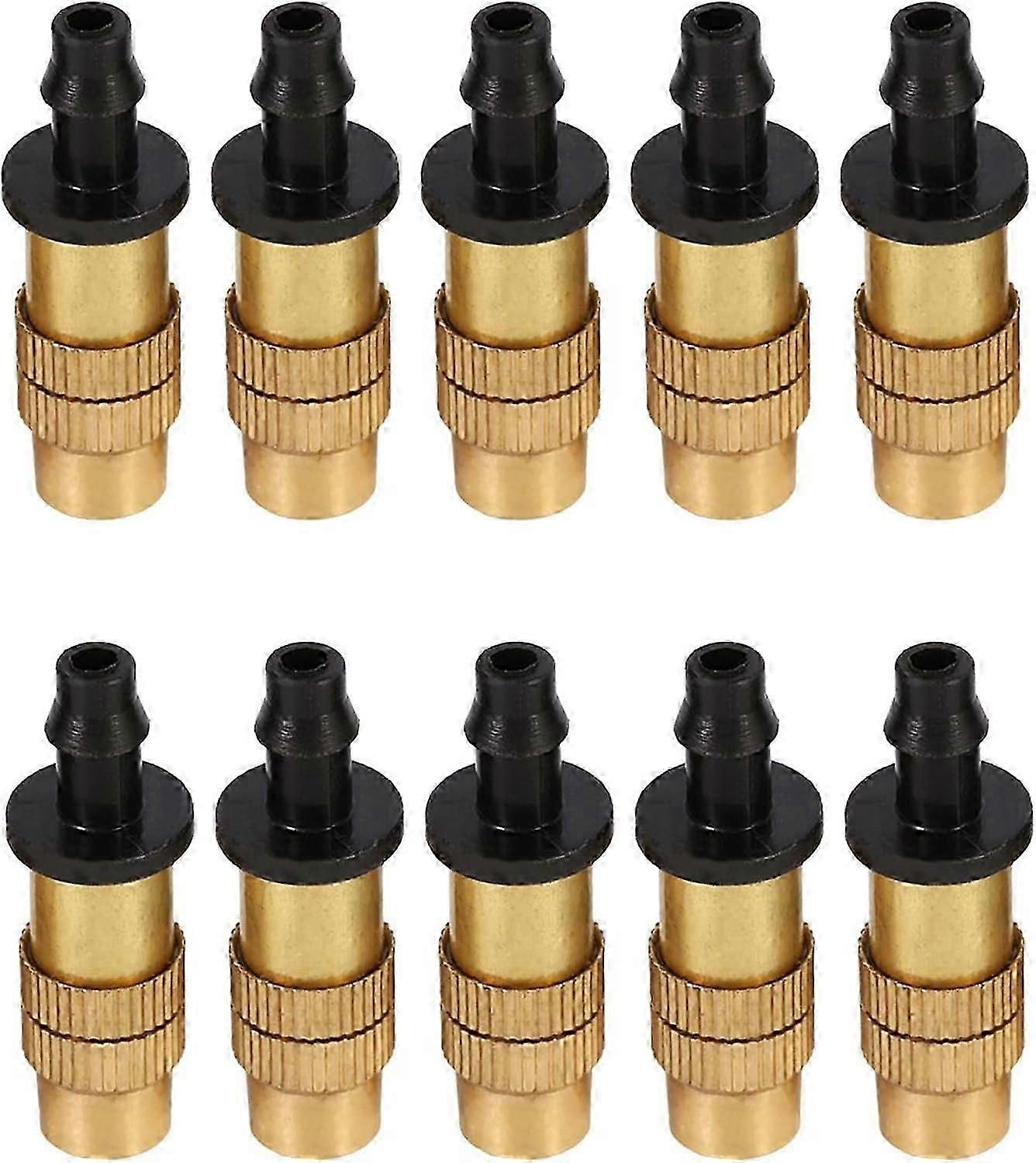 10 Pcs Adjustable Watering Sprayer,Adjustable Hole Thread Atomizer Nozzle Cooling Heads Nozzles Blac