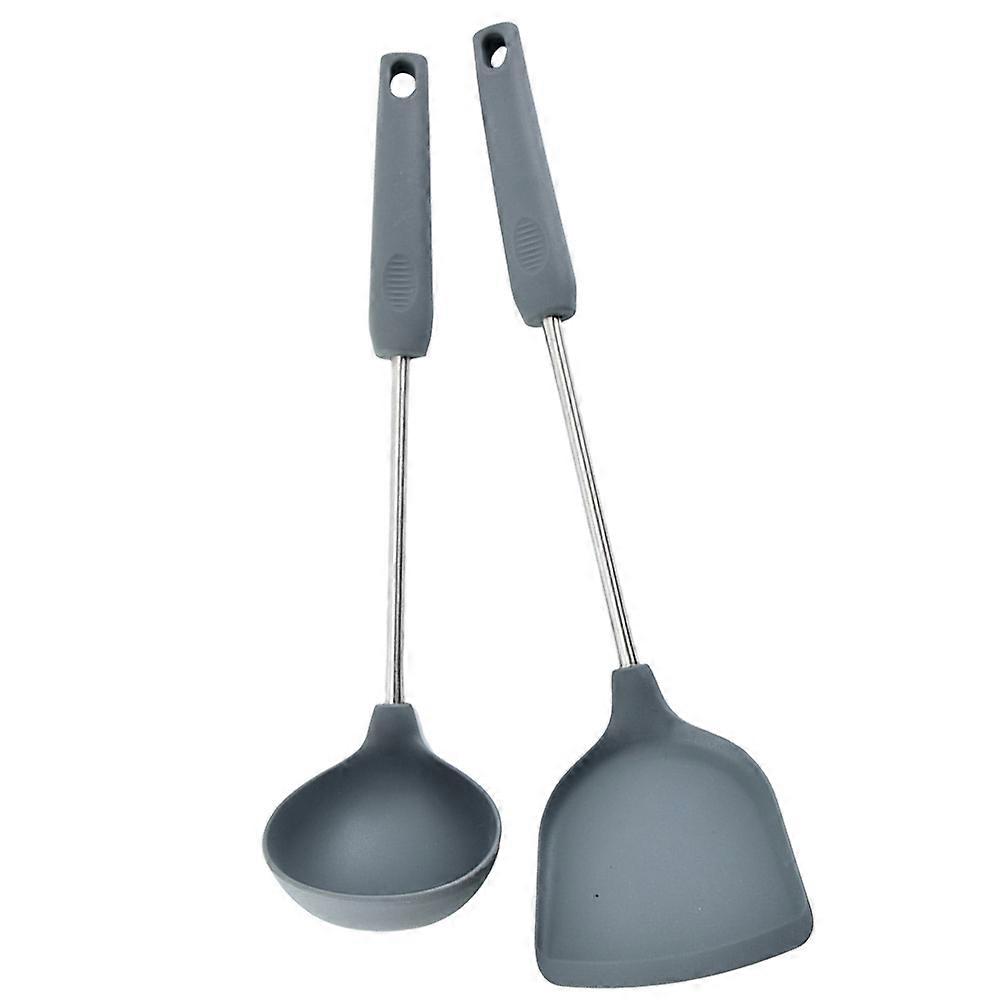 Cooking Utensils Set 2 Pcs Multifunctional Silicone And Spoon Ideal For Protecting Non-stick Pans