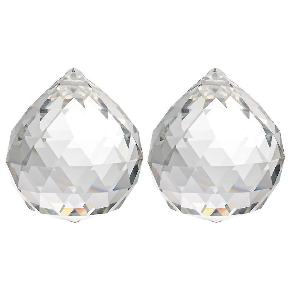 Hanging Crystal Ornaments 2Pack Sphere Door Curtain Homeowners Transparent Light Diffusion Indoor Decoration