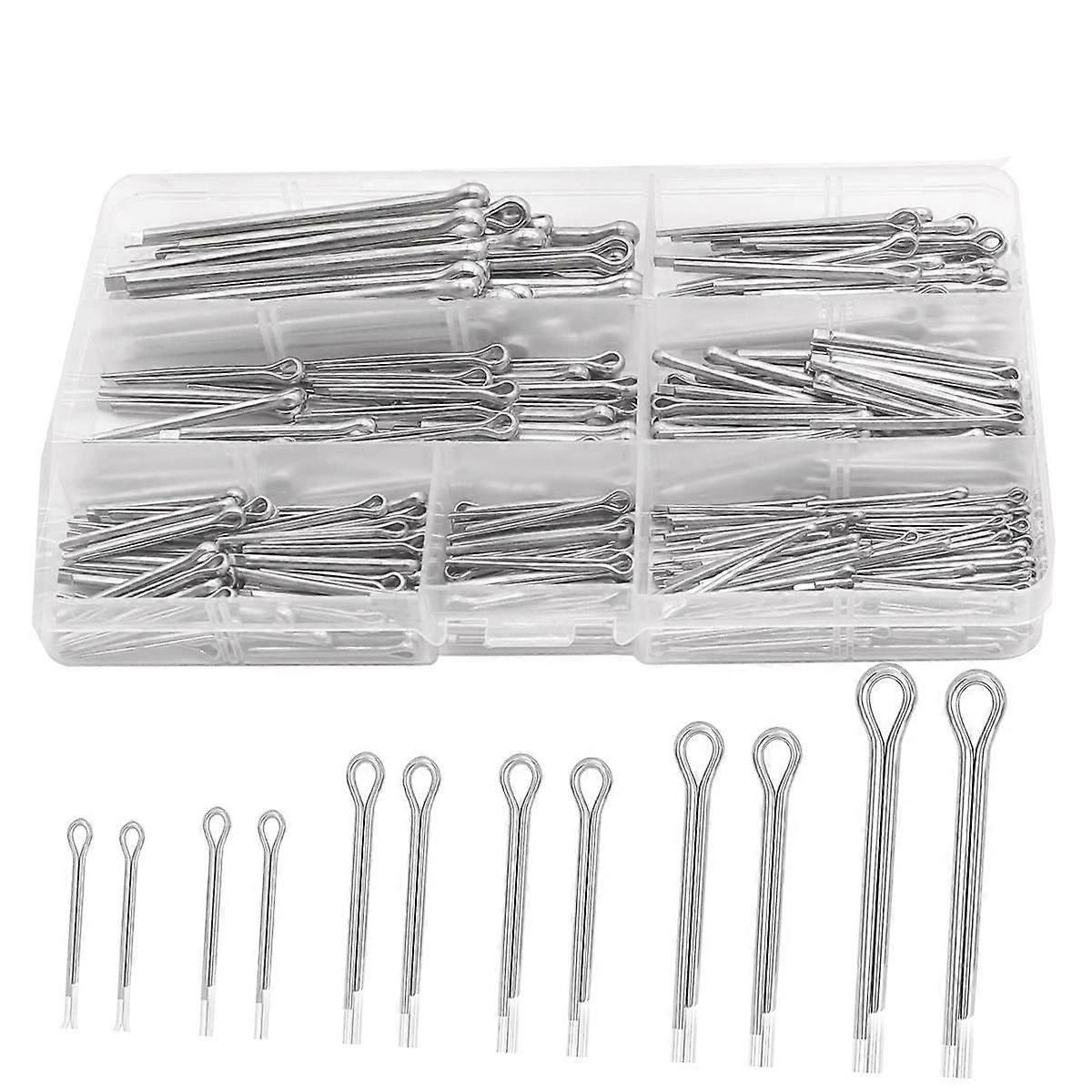 345Pcs 304 Stainless Steel Cotter Pin Assortment Kit M1.6/M2.5/M3.2/ 6 Sizes for Car,Lawn Mowers