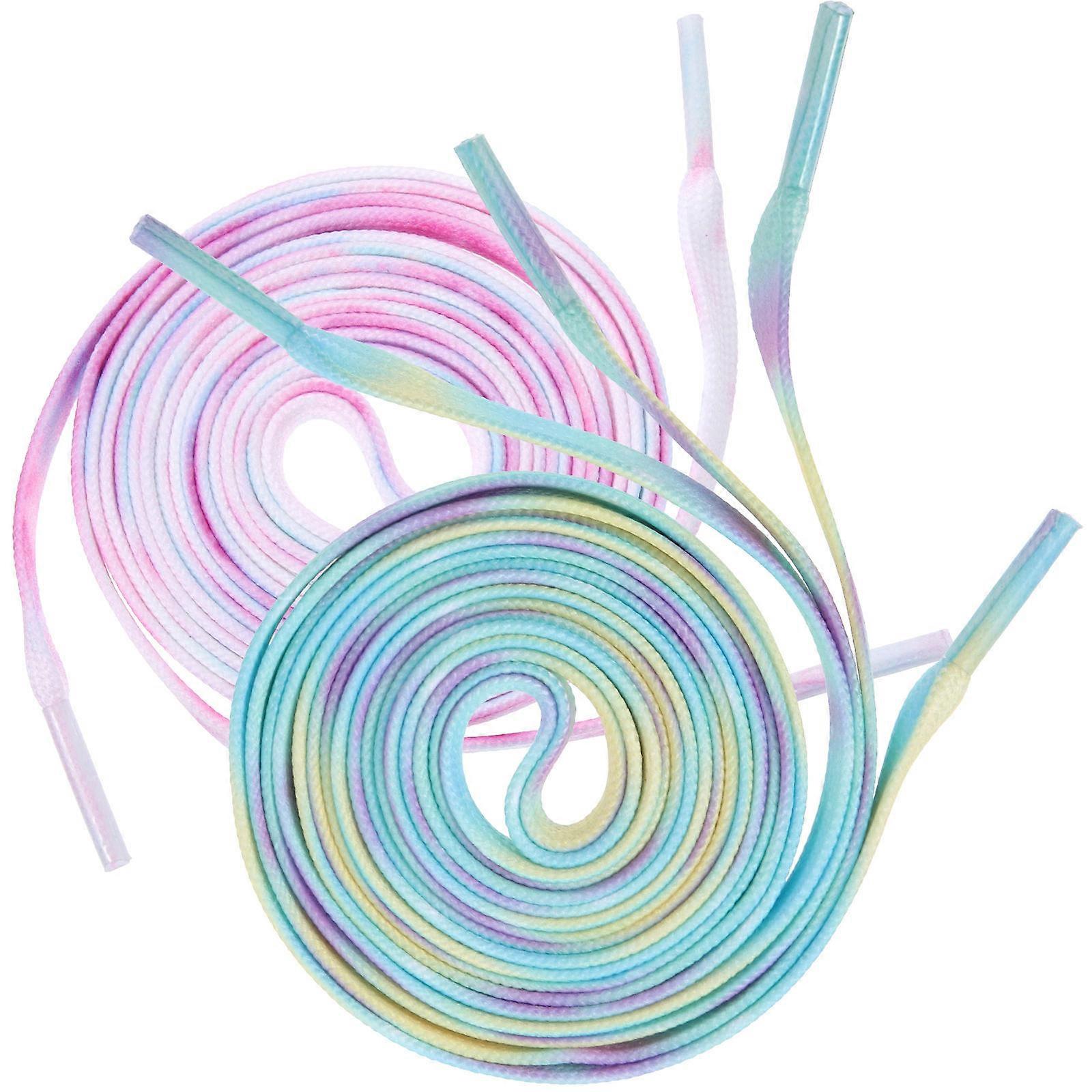 Tie Dye Shoe Straps Polyester Multi Purpose Laces for Athletic Use Men Women 2Pair