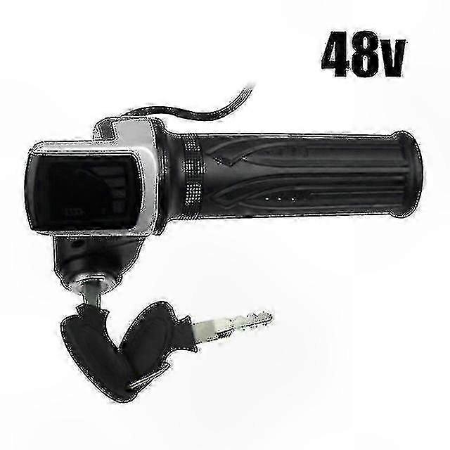 E-Bike Throttle Grip with Key Lock and Power Indicator for 48V Electric Scooters