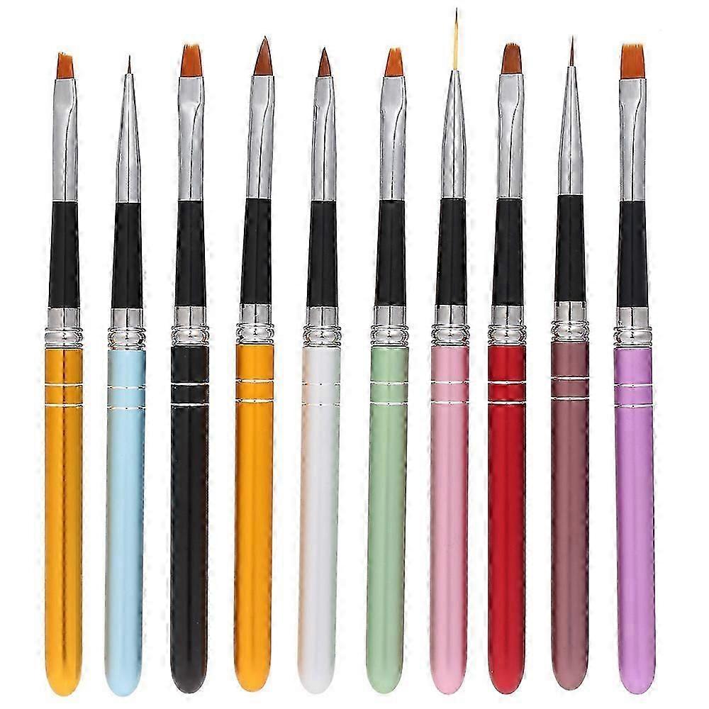 Anself gel pinsel 10-teilig Nagel Pinselset Nagel Kunst Malerei Zeichnung Pinsel Set Gel Pinsel Gelngel Pinsel fr UV Gel und Acrylfingerngel Nailart M