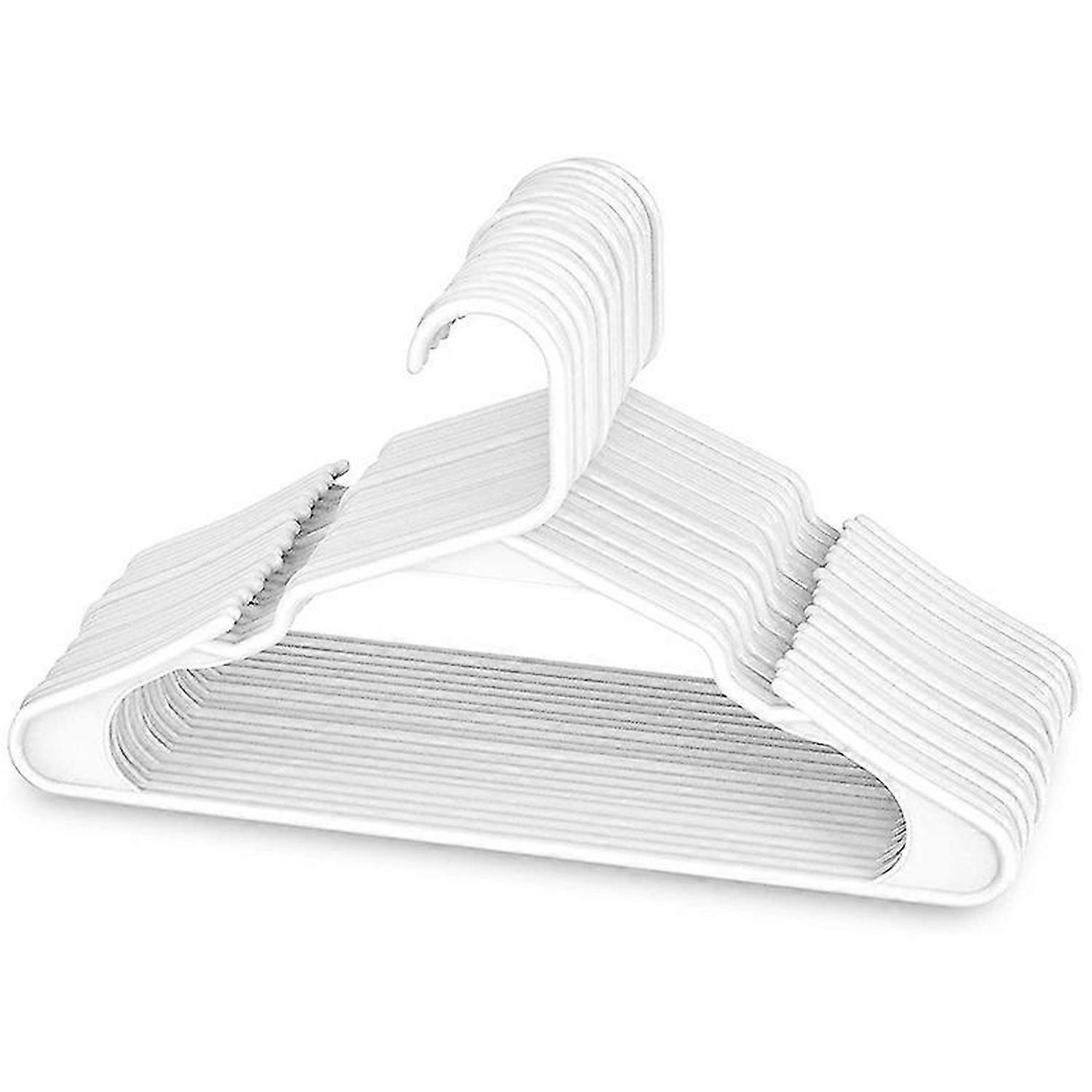 Kleiderbügel aus Kunststoff, perfekt für den alltäglichen Gebrauch (weiß, 20er-Pack)
