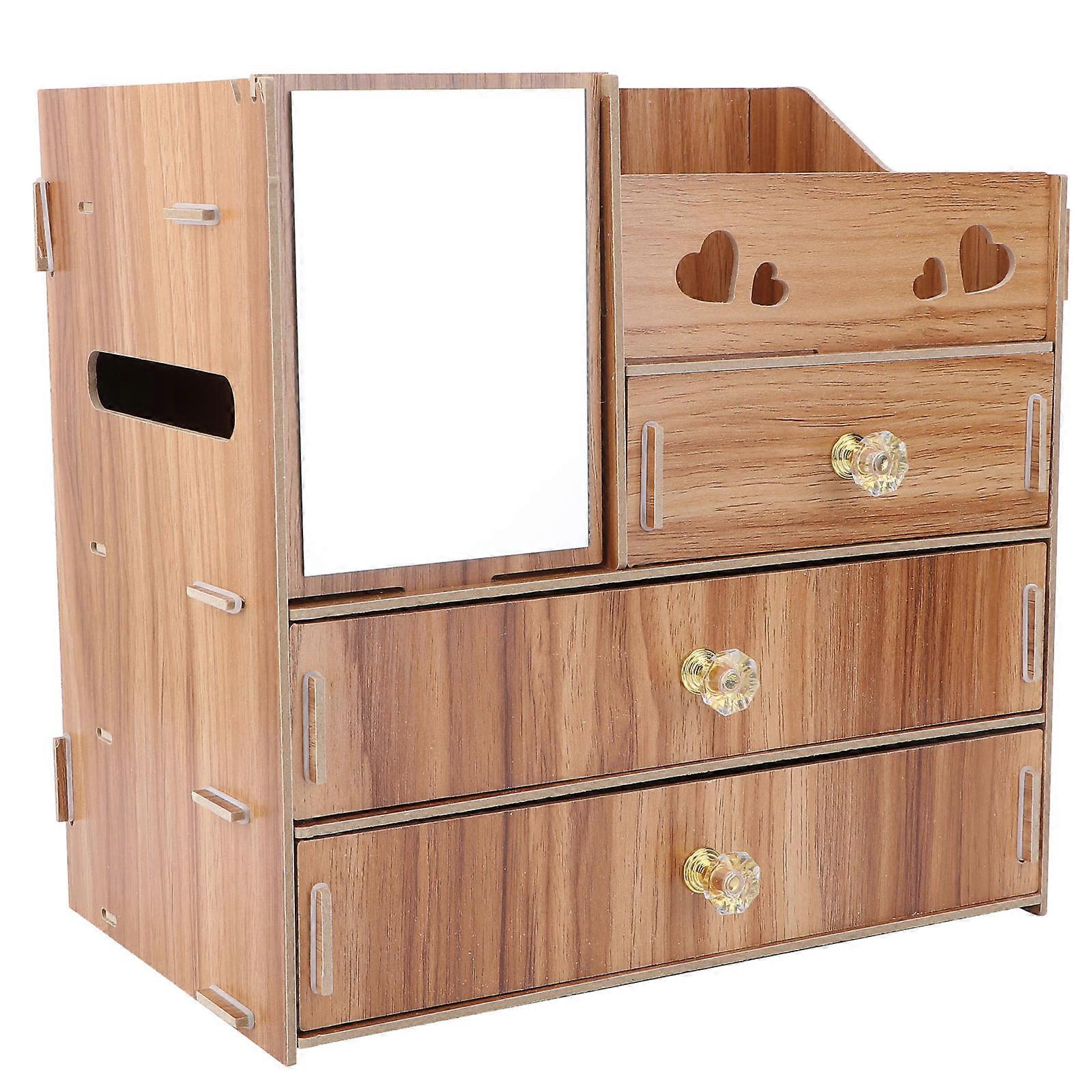 Multifunctional Desktop Cosmetics Storage Rack for 1Pcs Brown Organizer