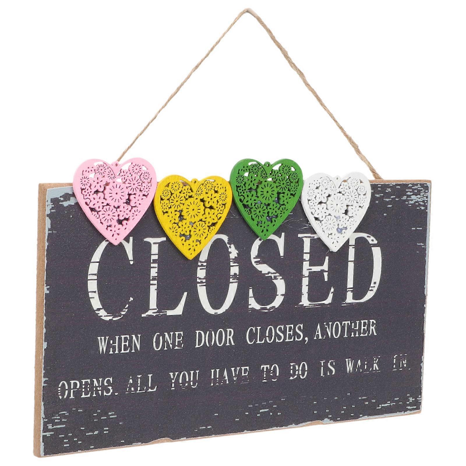 Wooden Closed Sign for Retro Business Hanging Closed Sign