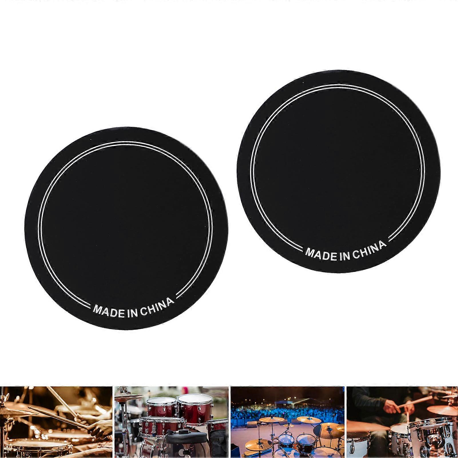 2PCS Black PET Drum Head Patch Wear Resistant Protector for Single Pedal
