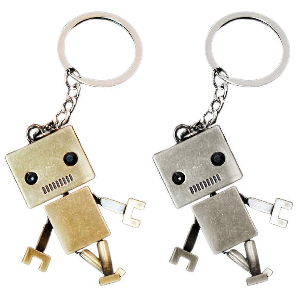 Robot Key Rings Metal Keychain for Keychains Assorted Ornament 2Pcs