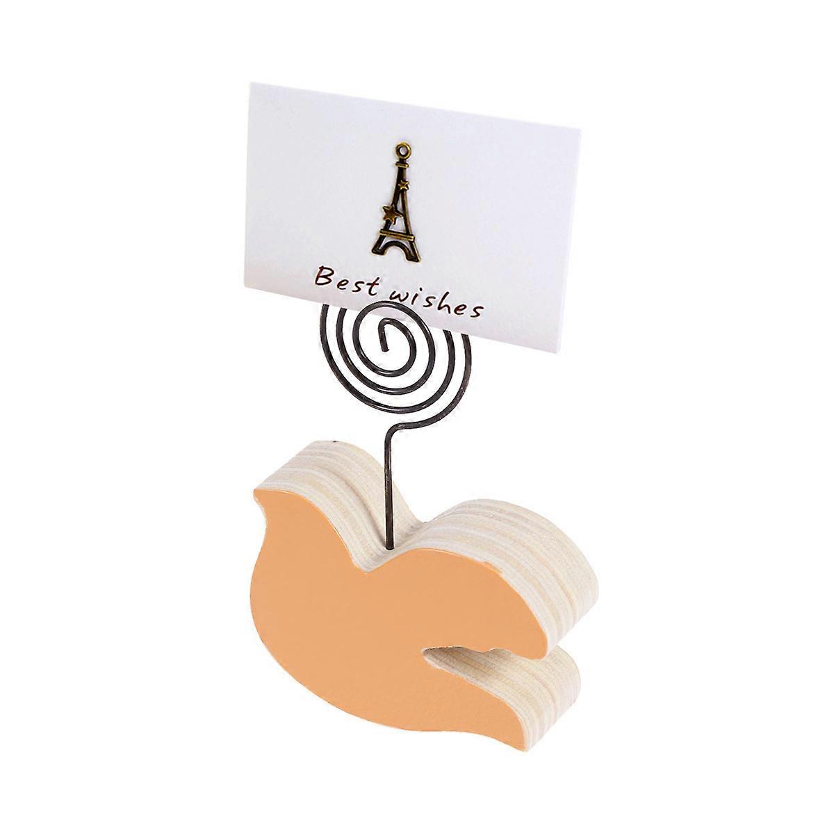 Business Holder Message Clip for Office Use Wooden Bird Model