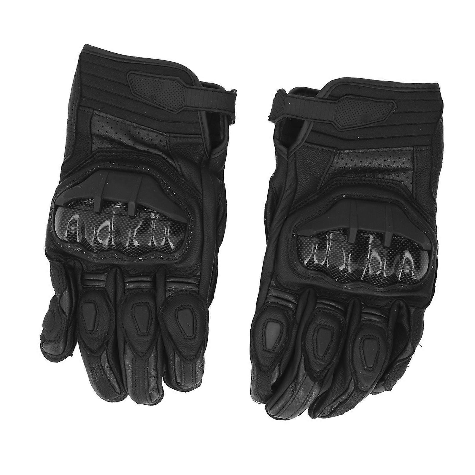 Motorcycle Riding Gloves PU Leather Windproof Waterproof L Black