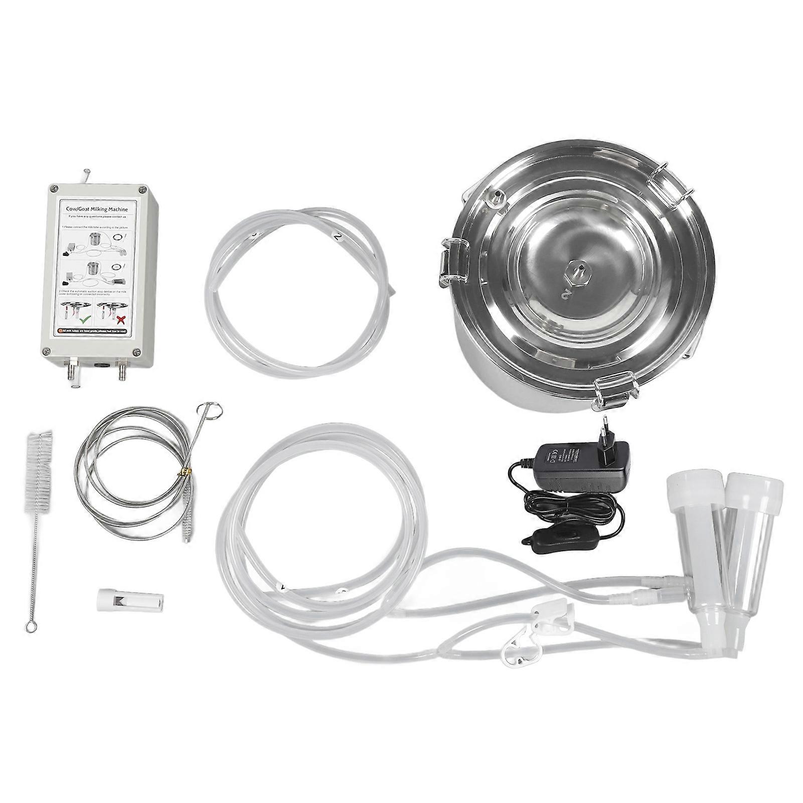 7L Portable Electric Goat Milking Machine Stainless Steel Pulsation Milker with Overflow Proof Design for Efficient Dairy Farming