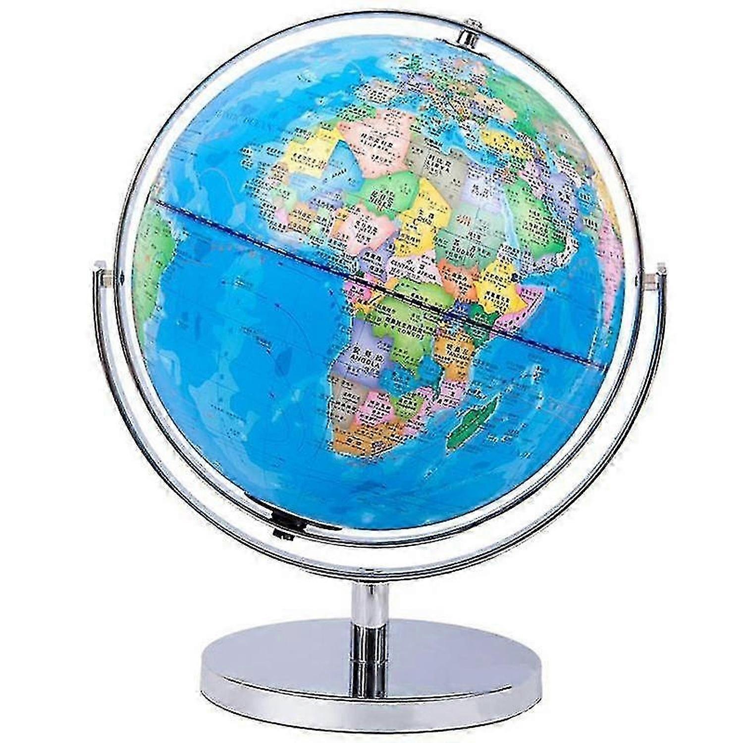 13 inch World Globe with Stand, 720 Swivels in All Directions, Desktop Decoration World Globe Map