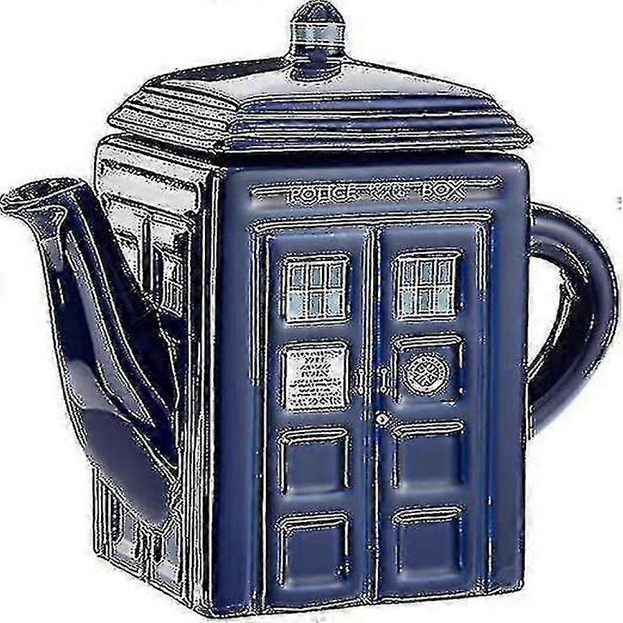 Tardis Tea Pot Dr182 Ceramic 800ml Blue