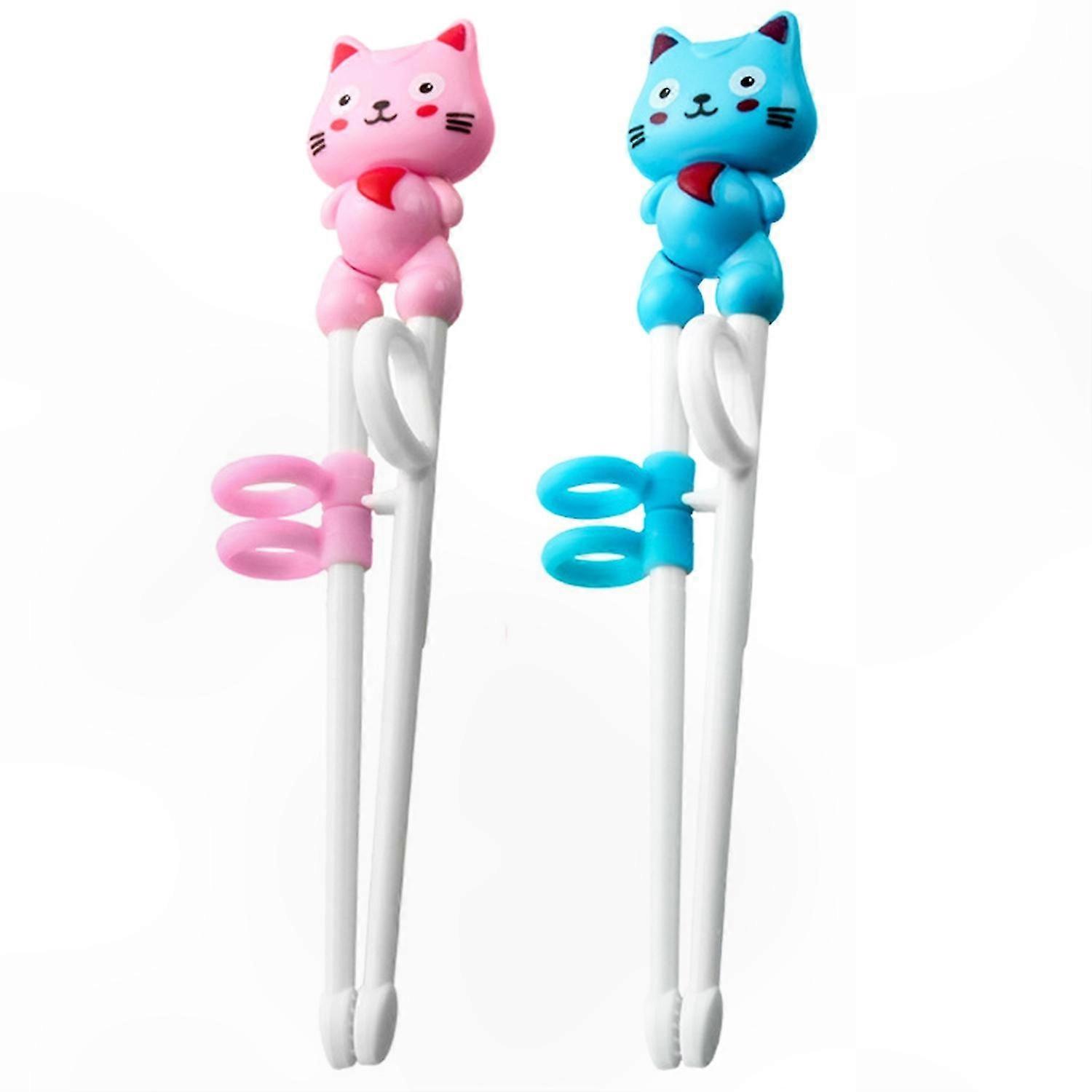 2 Sets of Children's Training Chopsticks with Cute Animal Designs Reusable and Educational for Easy Learning