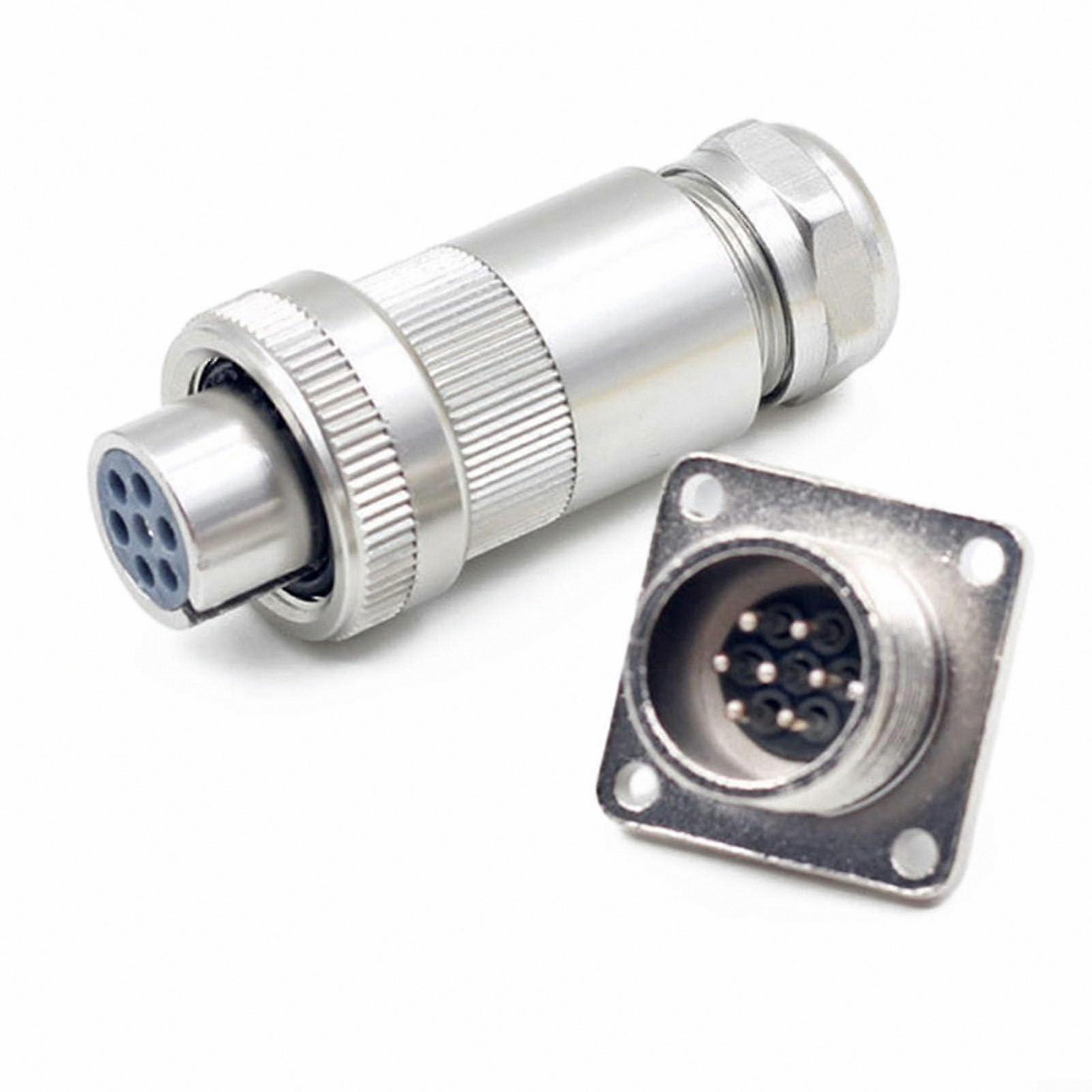 7-Pin Hydraulic Valve Connector for Proportional Valves Aviation-Style Sole Socket with 4/7 Pin Configuration