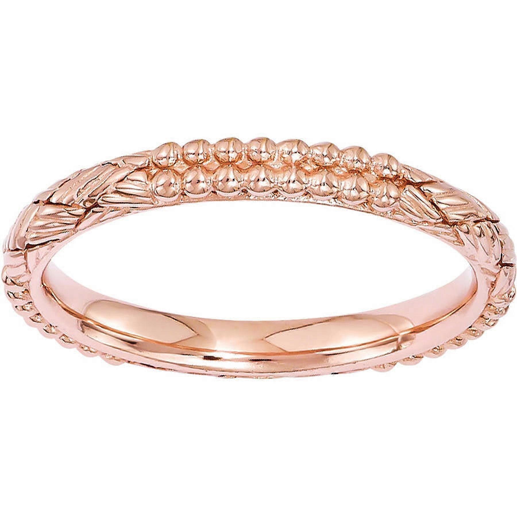 Sterling Silver Rose Gold-Plated Patterned Ring