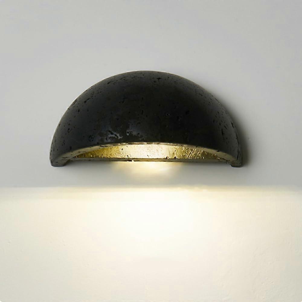 Natural Sconce Half Moon Wall Light Nordic Semi Round Wall Washer 3 Color Modes For Bedroom Bedside