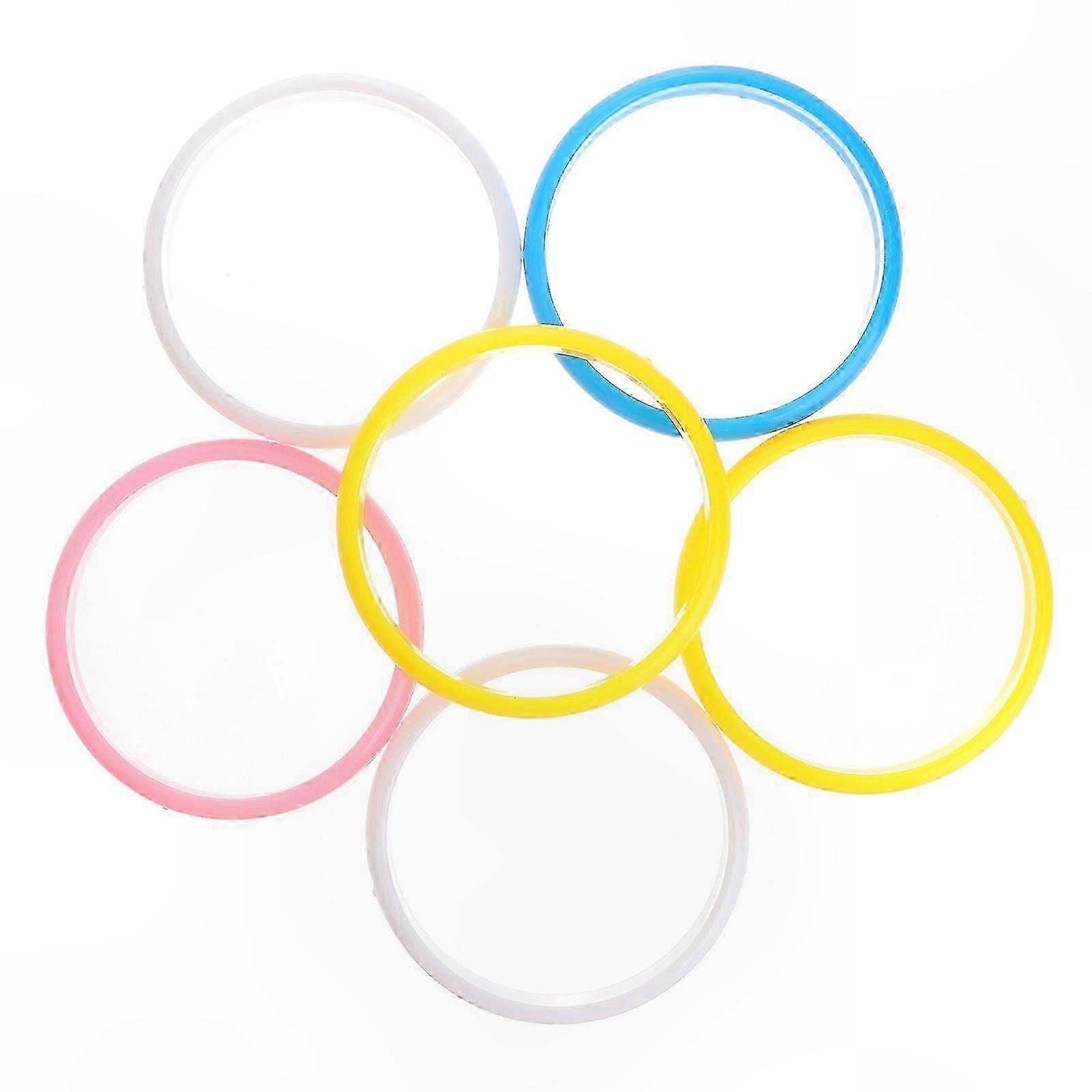 Candy-Colored Plastic Bangle Bracelets for Women & Kids, 6 Pieces Random Selection