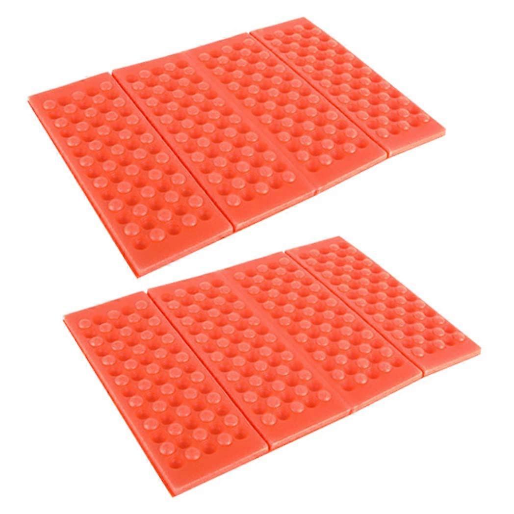 Camping Mat 2Pack Folding Foam Sitting Pad Portable Seat Cushion Waterproof Orange For Picnics And Hiking