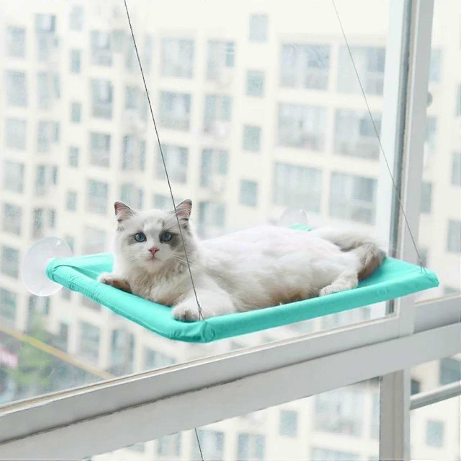 Cozy Hanging Cat Bed Window Shelf with Strong Suction Cups | Net Cat Hammock with Perches & Cave | High-Quality Cat House Accessories