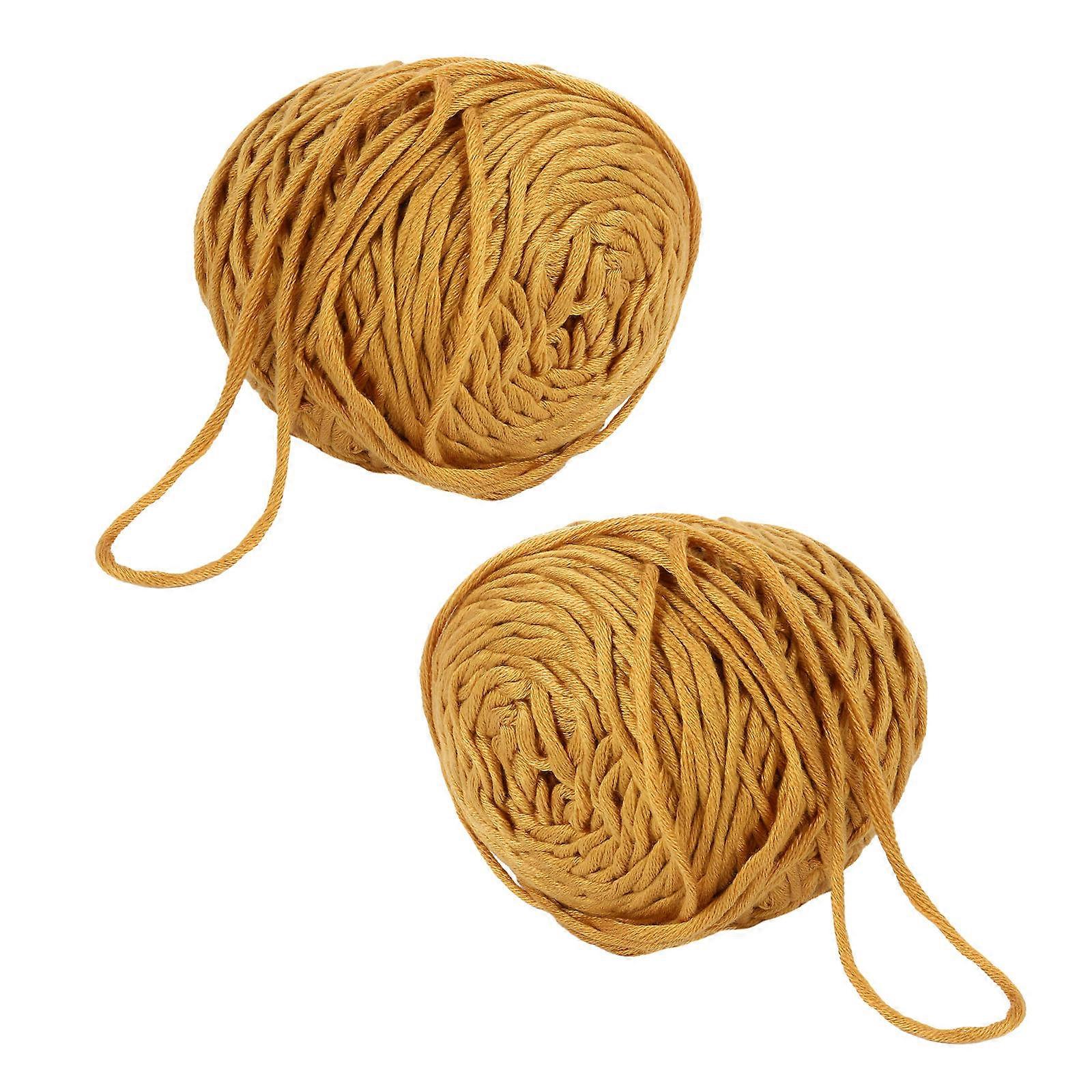 DIY Wool Cotton Yarn for Knitting Wool 2Pcs Solid Color Coarse Yarn
