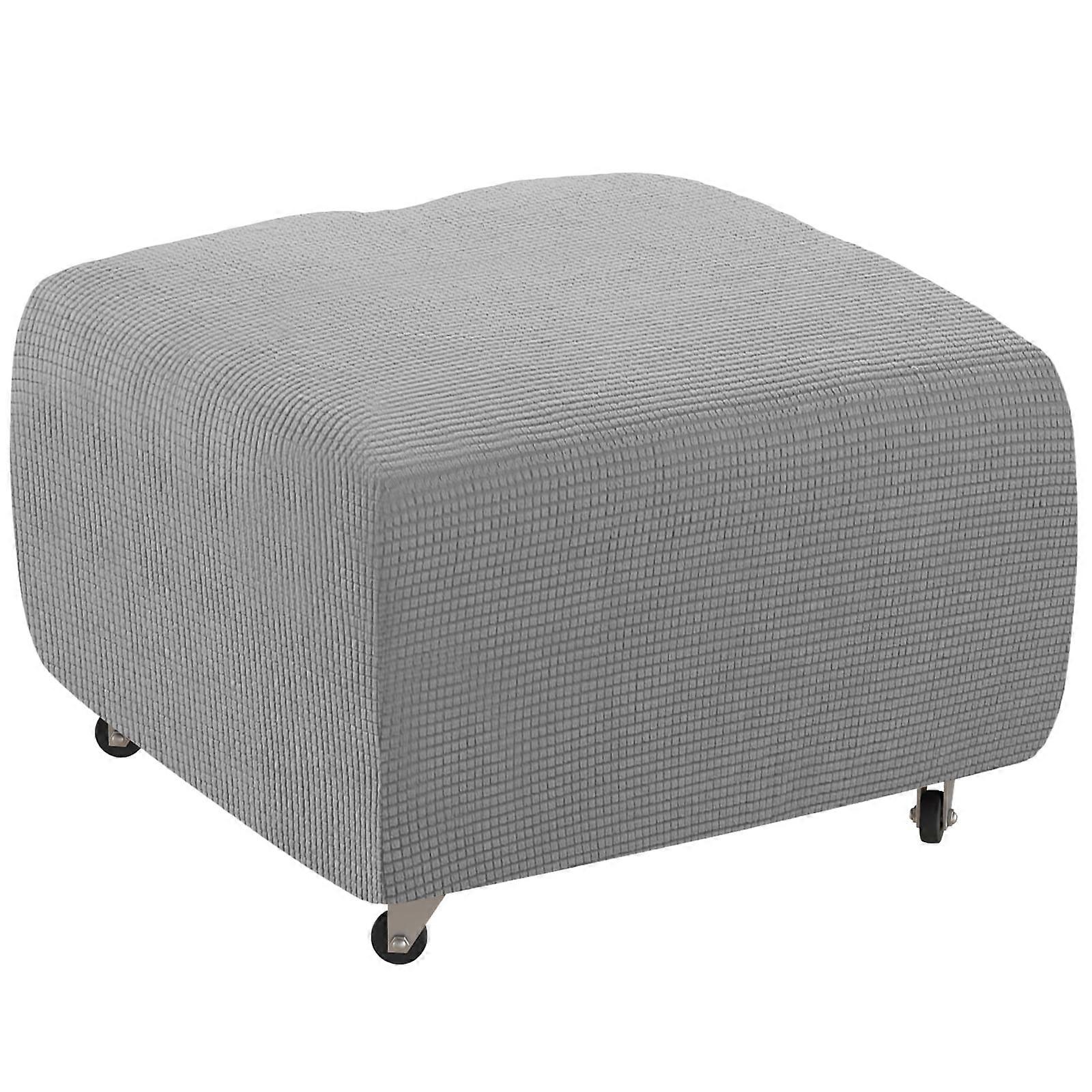 Toorise Rectangular Ottoman Slipcover, Wear-Resistant & Breathable with Nonslip Elastic Bottom, Full Protection Footstool Cover