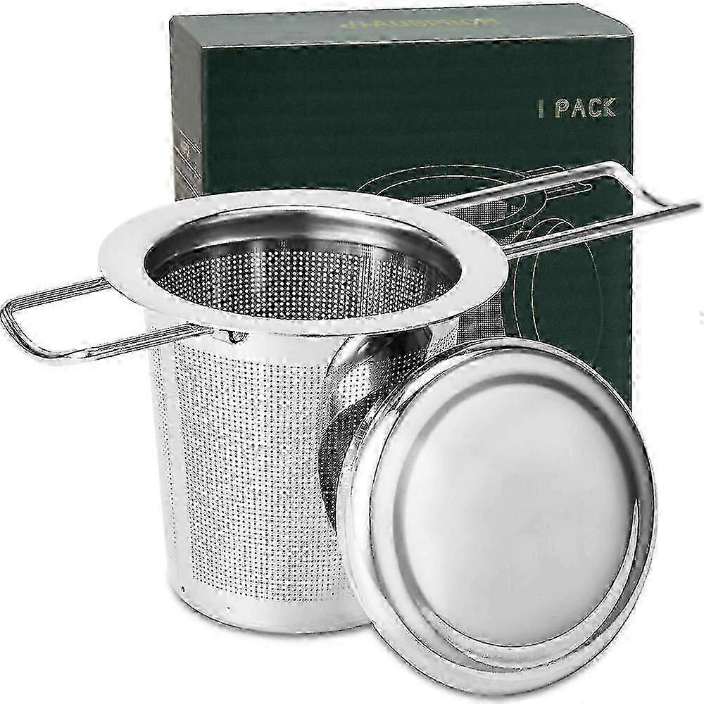 304 Stainless Steel Tea Infuser with Foldable Handle - Fine Mesh Strainer for Teapots, Mugs, Cups - BPA-Free & Easy Clean Design (1 Pack)