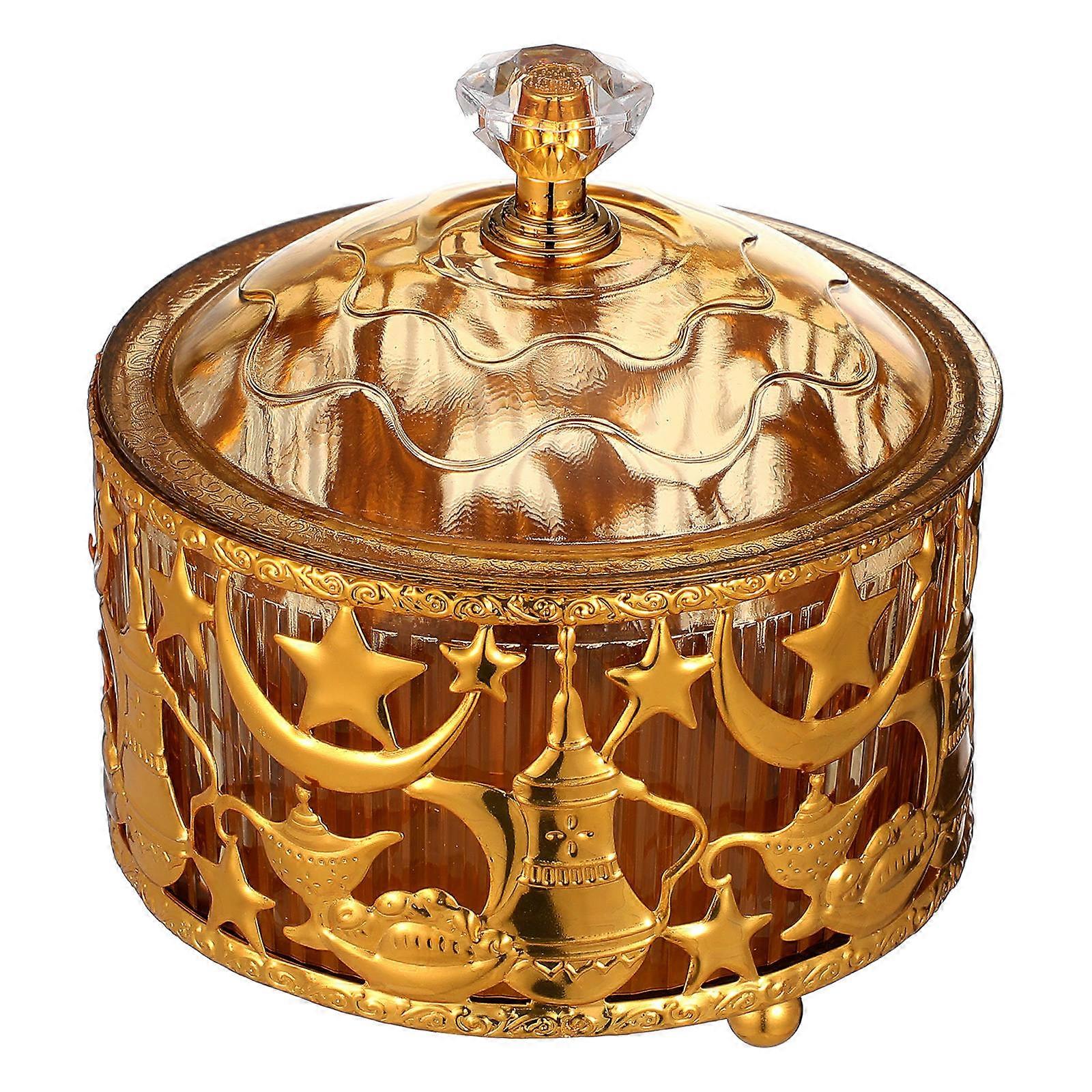 Ramadan Metal Snack Serving Tray Dome Lid 5Pcs Candy Container