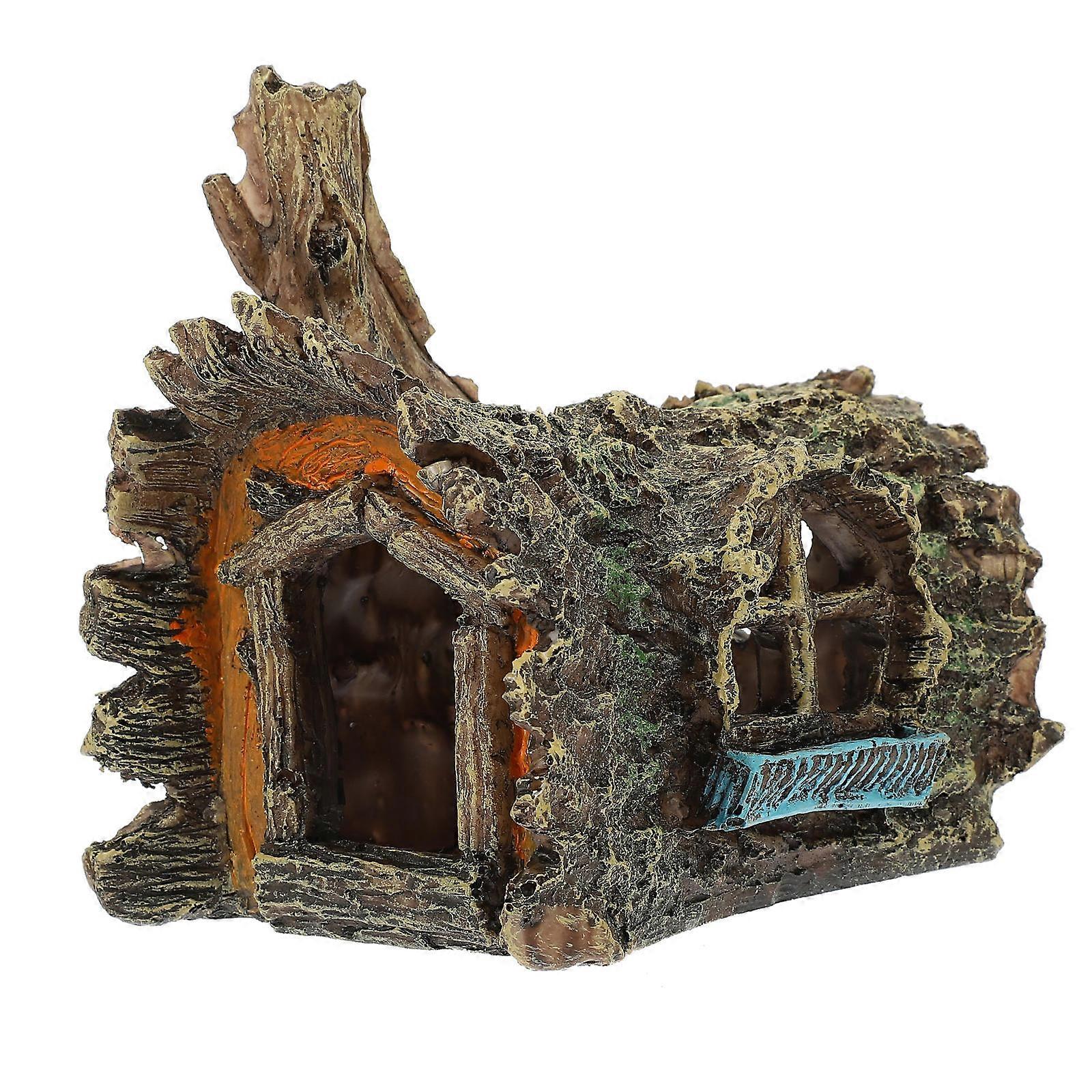 Betta Fish Tank Accessories Hideout Shape Fish Hiding Place 5.1×5.1×3.9in Non-Toxic Material 1Set