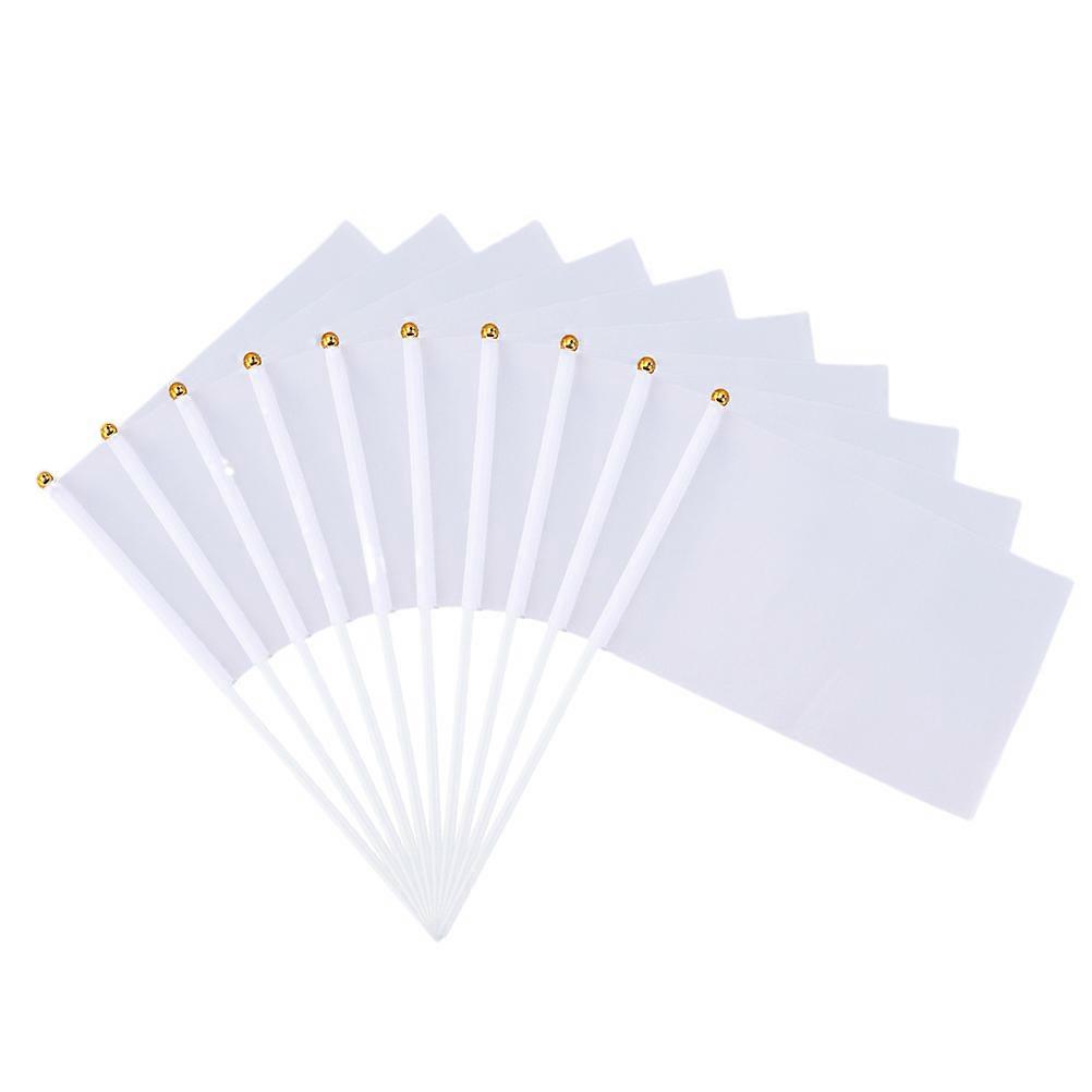60 Pcs White Waving Flag Designed For Parties And Birthdays Featuring Hand-Cranked Functionality For Cheer And