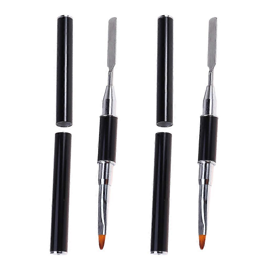 Manicure Tool Nail Brush for Manicure Use 3Pcs Dual-Ended Black