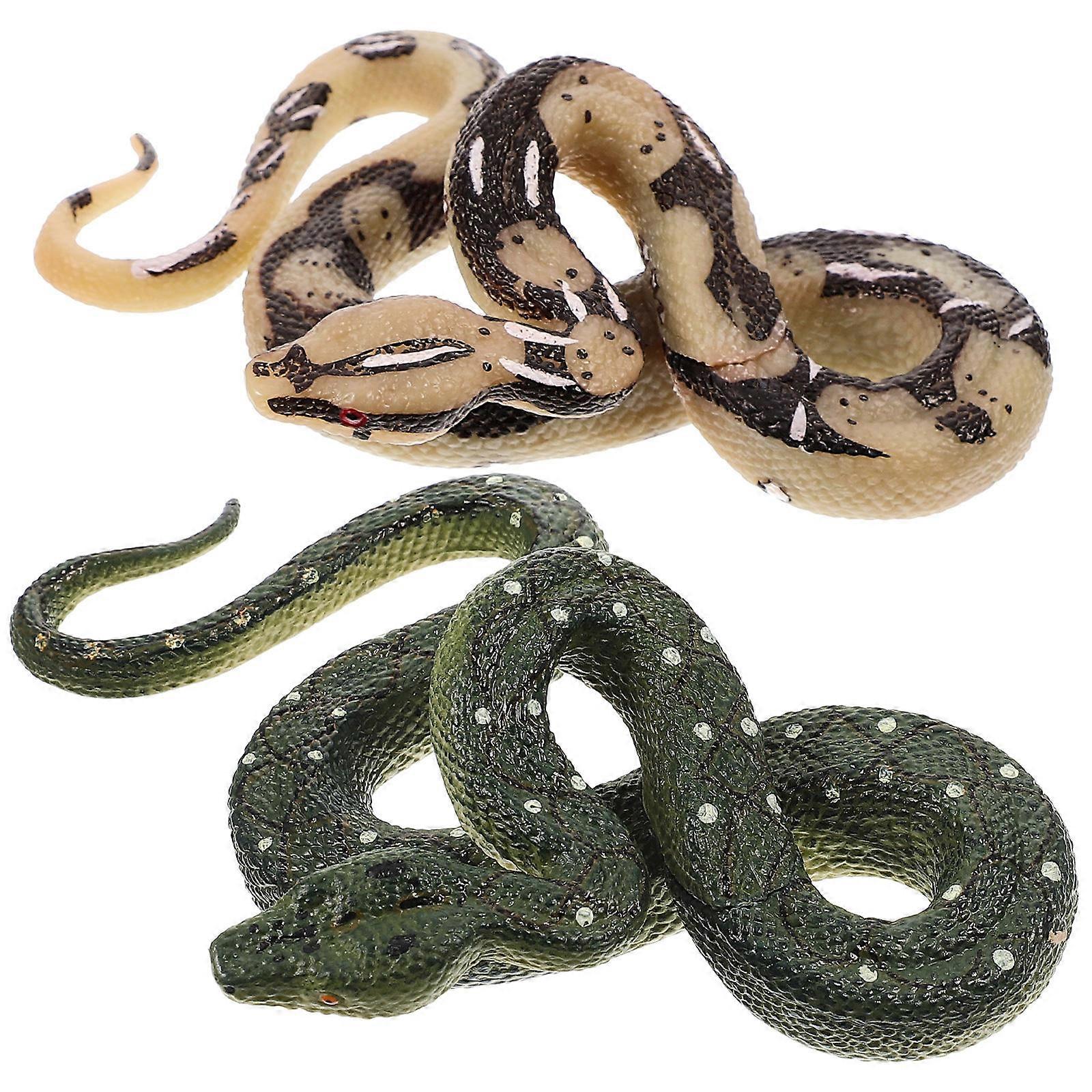 Simulation Snake Figures Plastic Snake Toy for Decoration 4Pcs